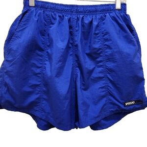Speedo Swim Shorts Women's Size Large Cobalt Blue Side Pockets and Slits Drawstr